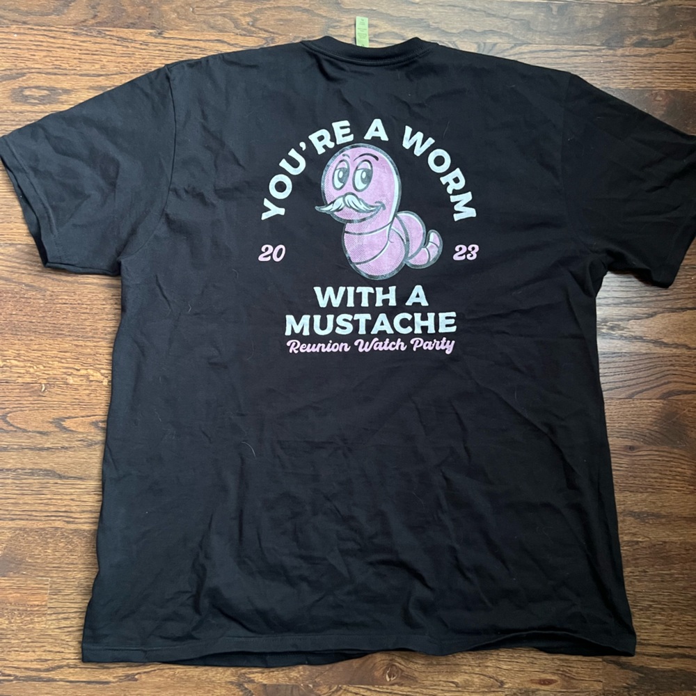 You're A Worm With A Mustache Reality T-Shirt XL Vanderpump Rules James Kennedy